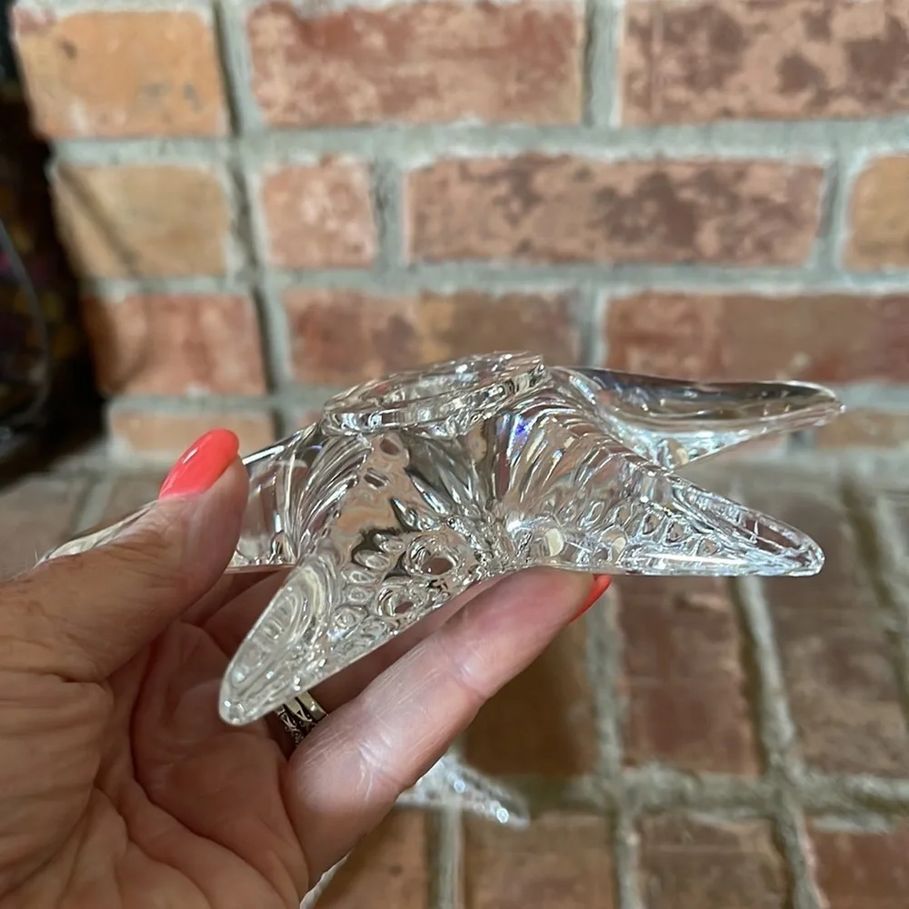 Cristal d' Arques France Genuine Lead Crystal Starfish Taper Candle Holders